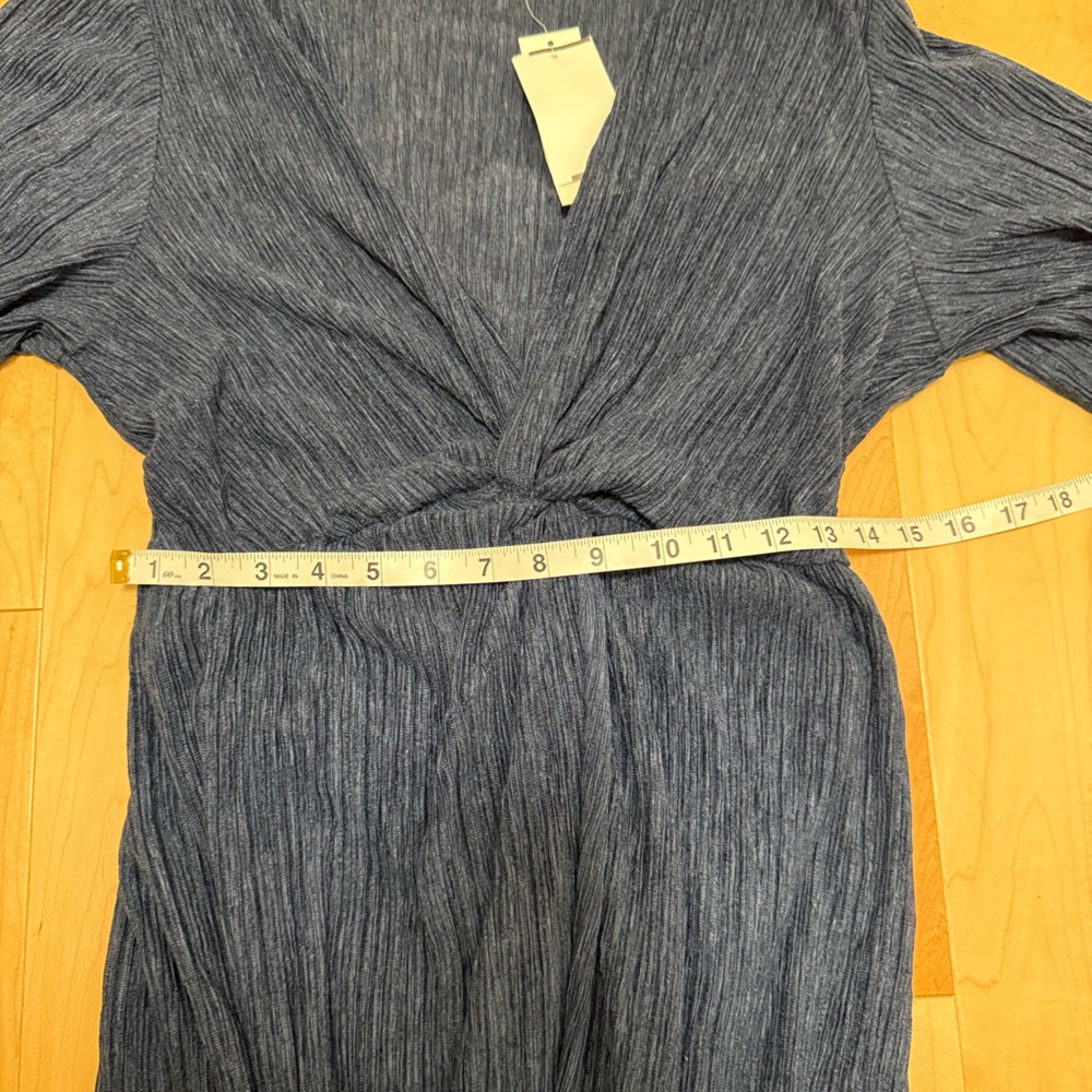 ALL IN‎ FAVOR Womens Midi Dress Plisse Twist Front Cocktail Wedding Guest Size S - Picture 9 of 11